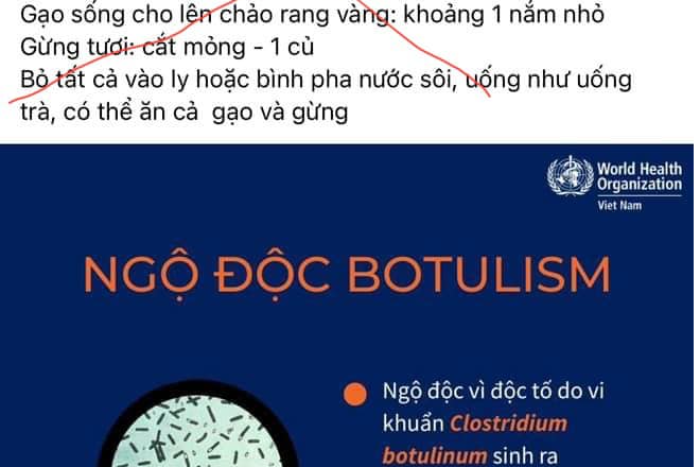 Sự thật bài thuốc dân gian giải độc Botulinum bằng nước gạo rang, gừng